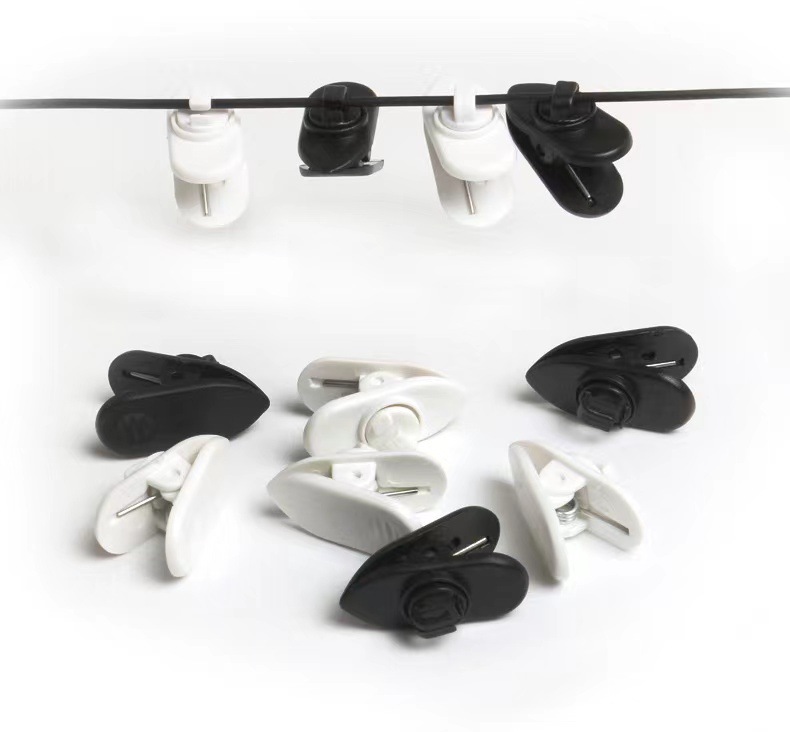 Round wire 2.0 earphone cable clip 360 Rotating earphone cable Clip MP3 earphone clip black and white long wire clip