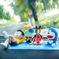 哆啦夢大雄車載擺件睡覺大雄和藍胖汽車公仔車內中控台動漫飾品