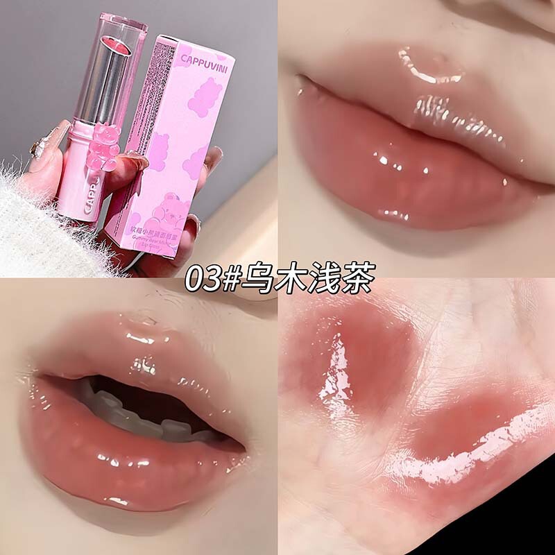 CAPPUVINI软糖小熊镜面唇釉 纯欲风素颜少女显白红棕春夏彩妆口红|undefined
