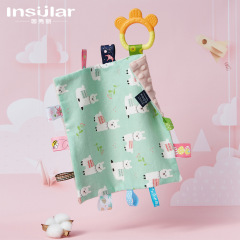 Cross-border baby Dou Dou tag soothing towel 100% cotton baby Dou Dou handkerchief teether gum rubbing stick soothing spit cloth
