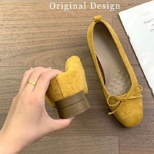 Aumentar la altura interior francesa zapatos de abertura superficial para mujeres 2026 nuevos zapatos vintage de caimón primavera y otoño de hadas estilo ballet zapatos de frijoles