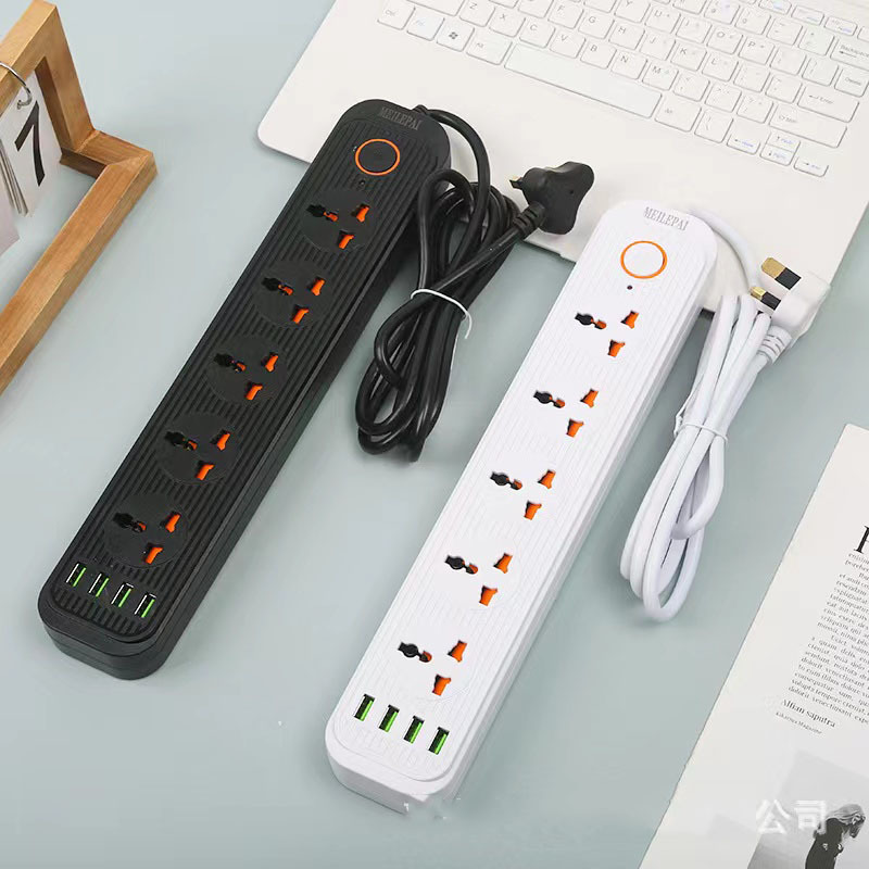 A03#4USB 快速 智能 充电 多位孔带橙色安全门 总控开关带指示灯