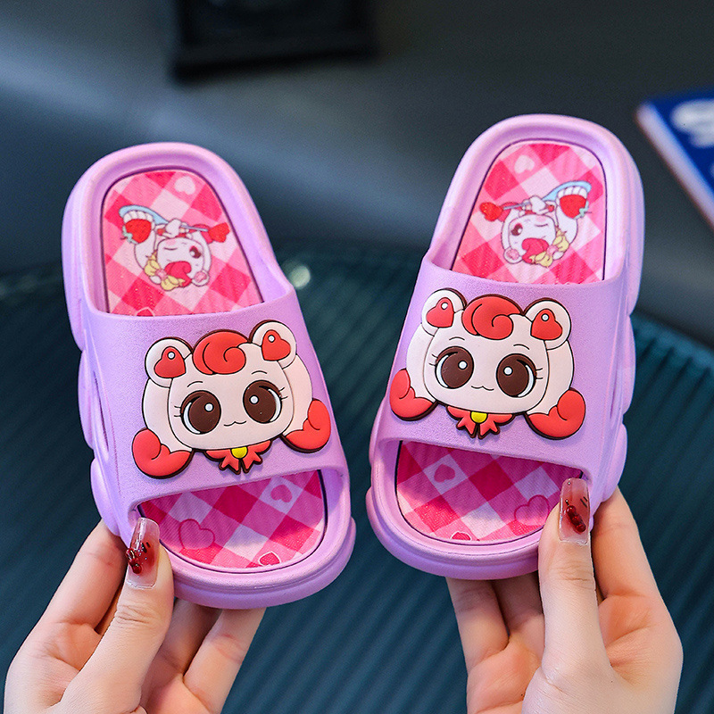 愛の愛のかわいい子供用スリッパ女の子のためのかわいい入浴夏多用途スーパーソフト滑り止め浴室漫画プリンセススリッパ|undefined