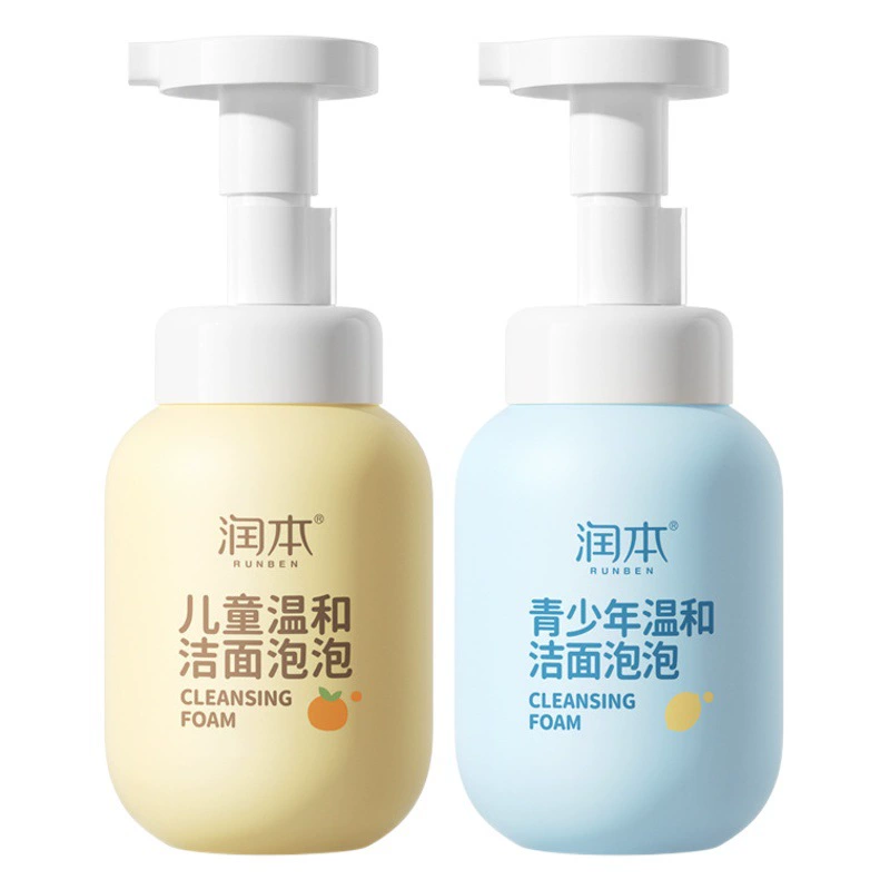 Runben Children Juxuegao моющее молочное молоко Очищающее молочное молоко Мальчик девочка увлажняющий очищающий пузырь подлинная оптовая продажа