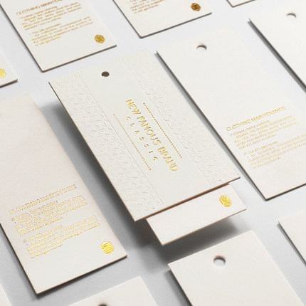 吊牌衣服价格标签特种纸烫金挂牌吊卡店商标logo制作纸质订做