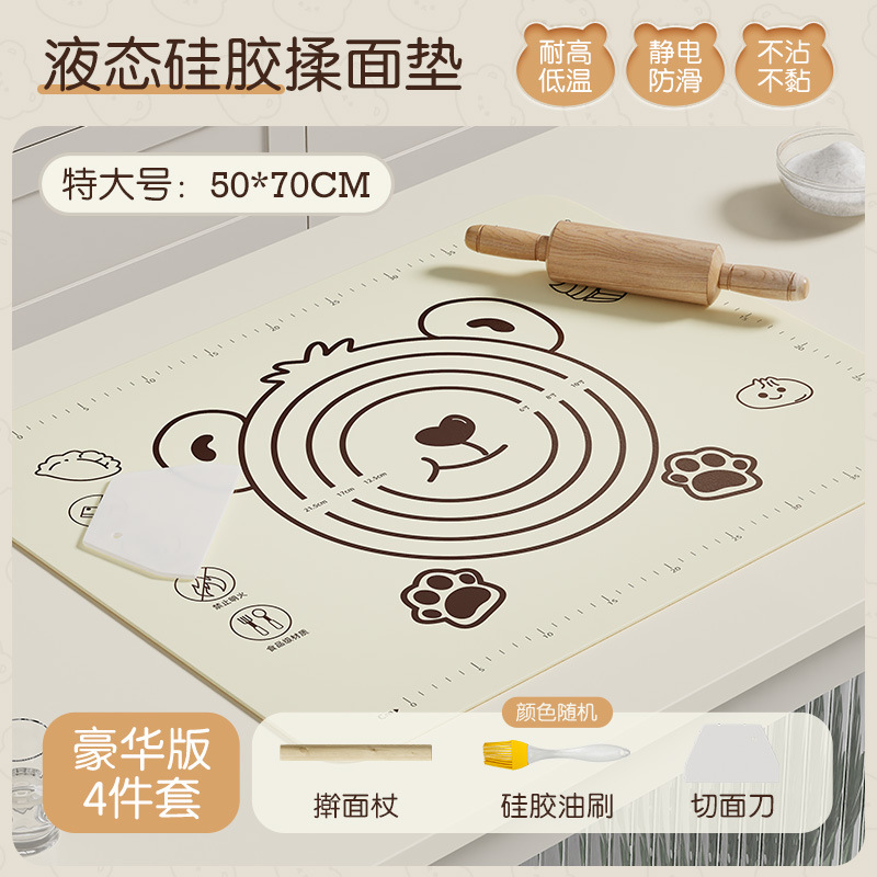 Nueva almohadilla para amasar de silicona de grado alimenticio, tabla de cortar para hornear en el hogar, almohadilla antideslizante de dibujos animados y almohadilla para fideos, fábrica al por mayor