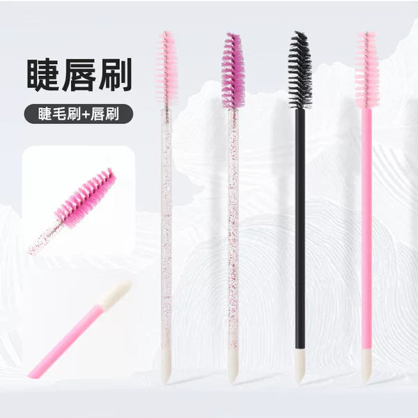 Disposable Eyelash Brush 50/Pack Flocking Double Head Lip Brush Portable Makeup Tool Multifunctional Makeup Brush