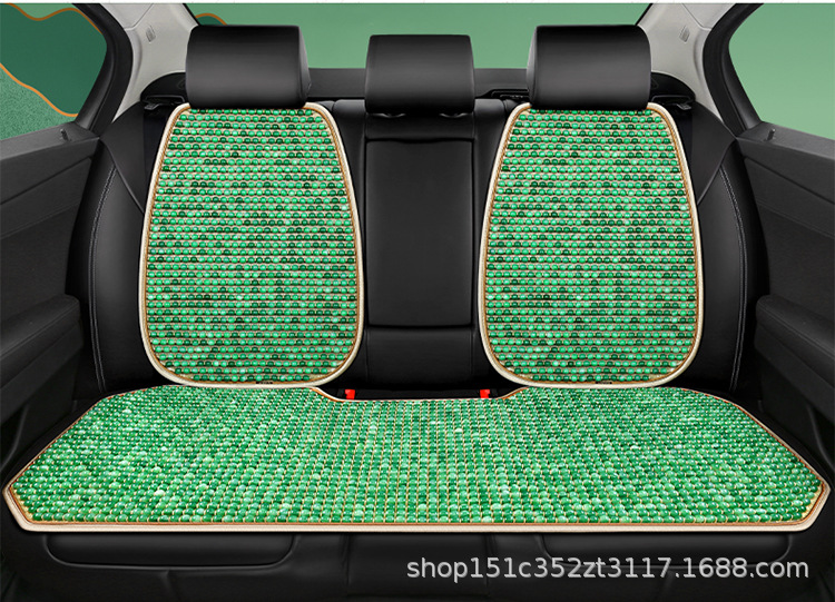Car Wood Bead Seat Cushion Lumbar Support Pillow Set Non-Slip Breathable