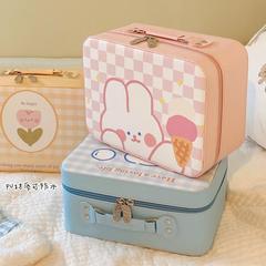 ins new cute rabbit cosmetic case girl heart portable large capacity cosmetic bag storage box travel toiletry bag