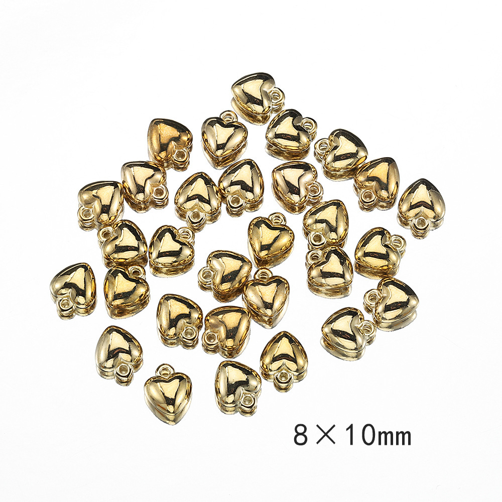 1000g Weight Pendant Jewelry Making Type 6X8MM, 8x10mm Jewelry Making Size DIY Jewelry Accessories Classification 1 Piece Quantity CCB, Plastic Material Heart Shape Pattern Plating Design Basic, Simple Style, Classic Style Style 1 Piece 6X8MM 8x10mm CCB Plastic Heart Shape Pendant 5