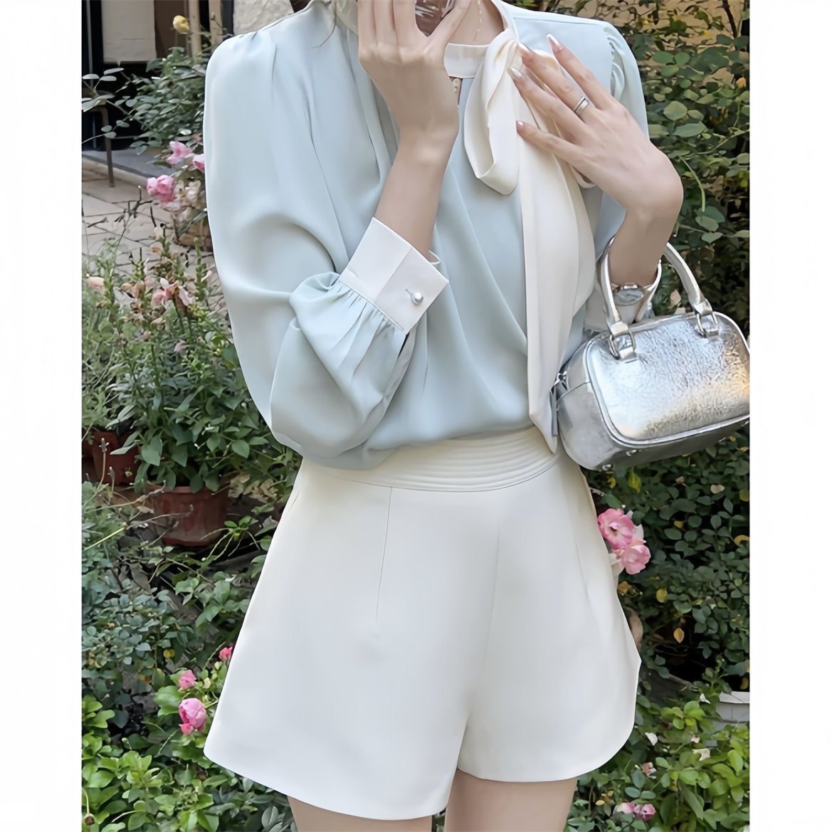 Ensemble deux pièces GraceChic printemps, pantalon long, tailleur professionnel, chemise élégante pour femme, short tendance style coréen_voghion.com