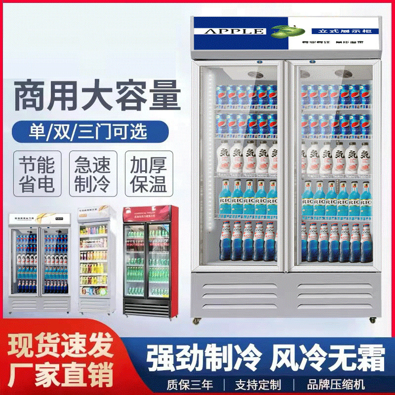 Beverage and Beer Display Cabinet Commercial Refrigerated Fresh-Keeping Cabinet Vegetable and Fruit Vertical Freezer Convenience Store Single and Double Door Refrigerator Beverage and Beer Display Cabinet Commercial Refrigerated Fresh-Keeping Cabinet Vegetable and Fruit Vertical Freezer Convenience Store Single and Double Door Refrigerator