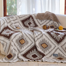 北欧风复古A类针织盖毯秋冬半边绒沙发毯子午睡毯民宿床尾毯装饰