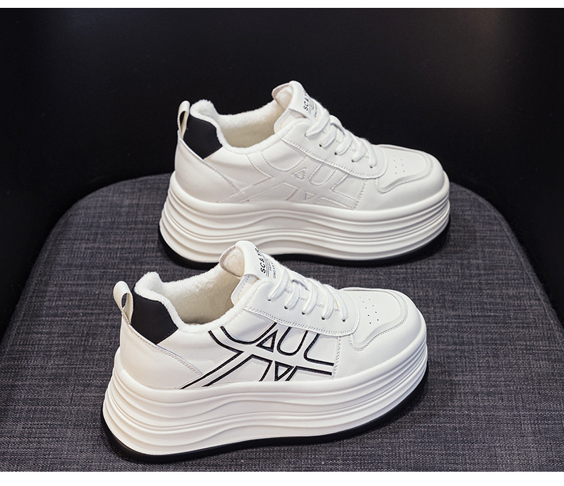 Giày sneaker nữ đế dày tăng chiều cao phong cách thể thao đa năng — M2985 lót đơn màu bạc, M2985-1 cộng với nhung đỏ, M2985-1 plus nhung bạc, M2985 lót đơn màu đỏ chi tiết 29