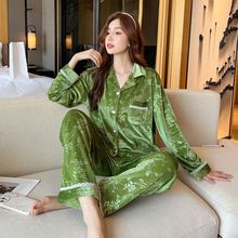 睡衣女冬金丝绒新款春节韩版绿色休闲款加厚睡衣高端可外穿家居服