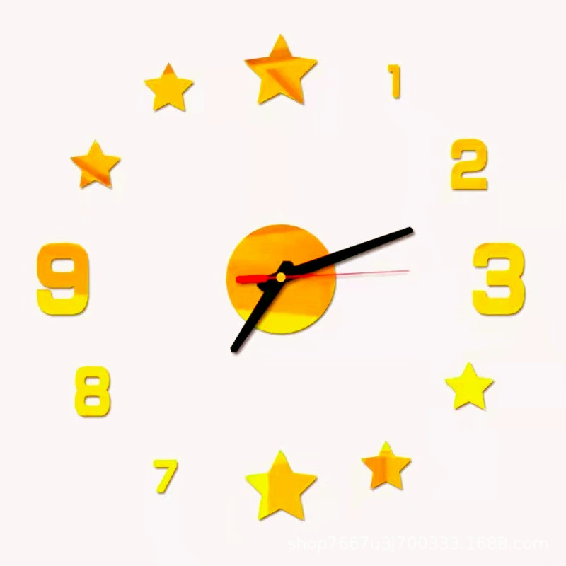 Factory star hanging clock Amazon goods DIY creative hanging clock simplicity home quiet watch wall paste clock