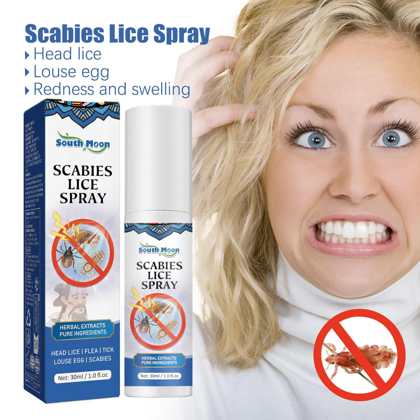 South Moon Hair Care Spray Gentle Cleansing Spray for Hair, Refreshing, Soft and Comfortable