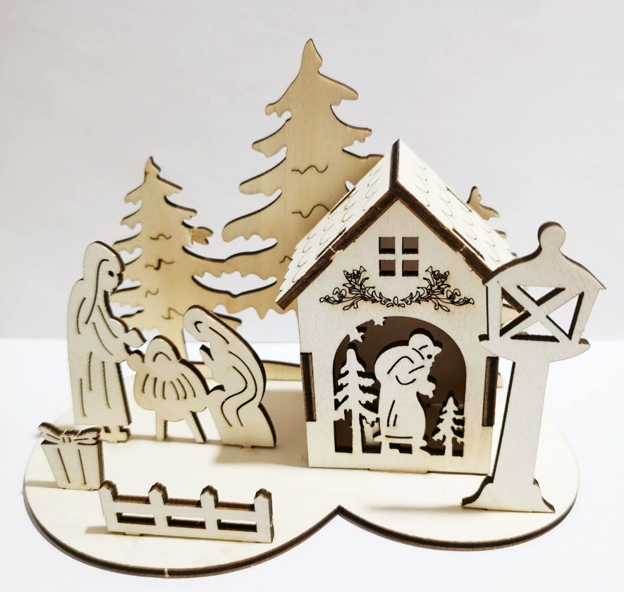 2021 украшение DIY деревянный замок рождественский дом Рождественское украшение кабины Рождественский подарок