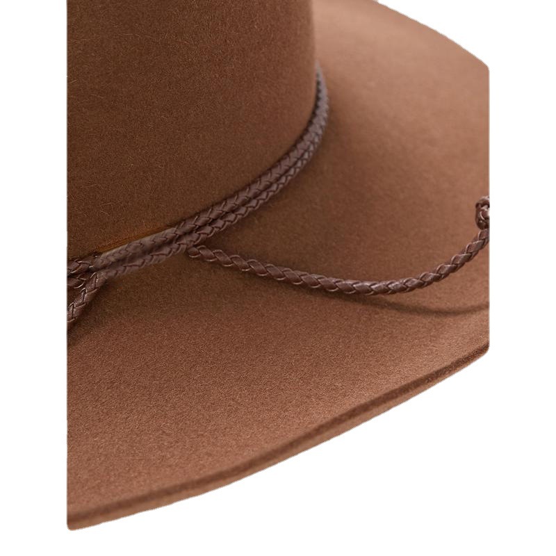 Cappello di pecora in tinta unita in stile denim, cappello in feltro di pura lana, molto venduto_voghion.com