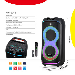 Big Trolley Party Speaker High Power Bluetooth Speaker with Wireless Microphone Trolley Audio