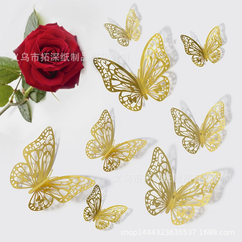 Серебряные трехмерные двусторонние металлические украшения на стену, 3D
