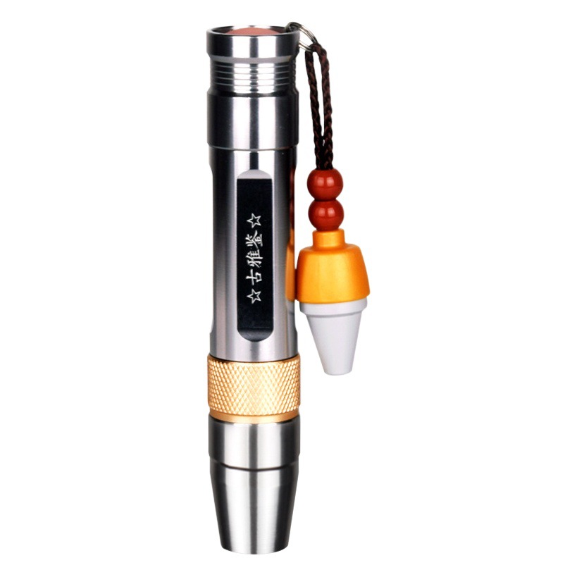 Fuente de luz de tres linterna de piedra de jade luz fuerte luz de identificación brillante piedra original joyería de jade cera de abejas ámbar luz púrpura