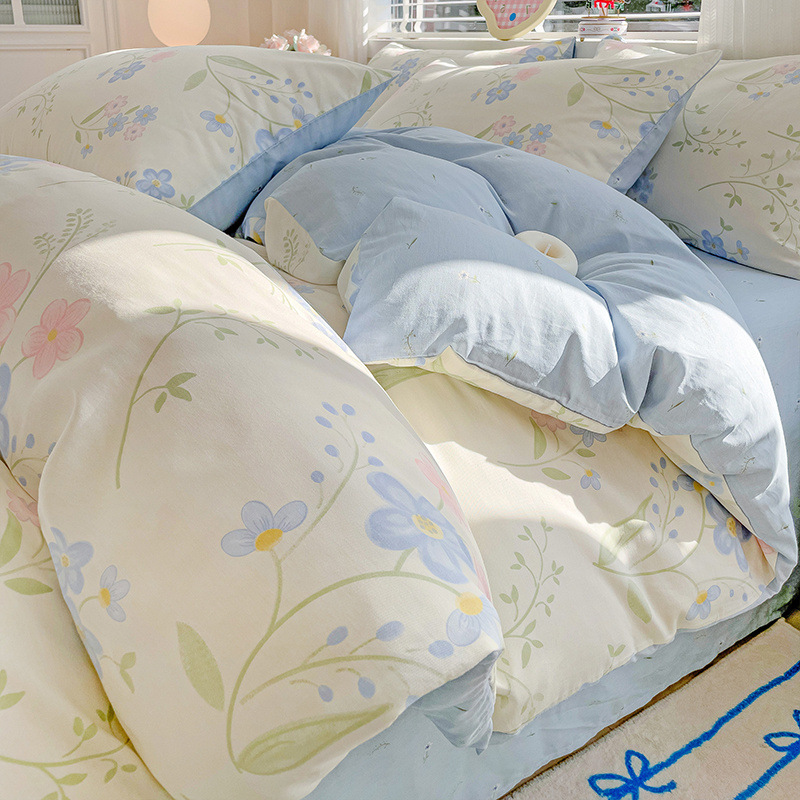 Cama de algodón de cuatro piezas set2025 nuevo algodón colchón sábanas de dormitorio caseras set de tres piezas