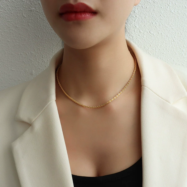 P552-Full Sky Star Vegetable Gold Necklace 40+5cm