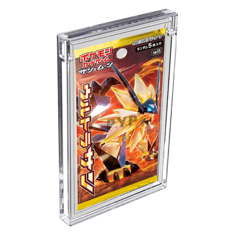 Dispositivo de pantalla de caja de tarjeta de acrílico transparente Arylic Pokemon Booster Pack displaycase