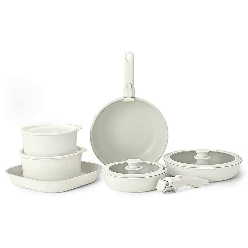 Utensilios de cocina desmontables transfronterizos Sartén universal Juego de 5 piezas Sartén cuadrado Sartén de cocina antiadherente Sartén de cocina