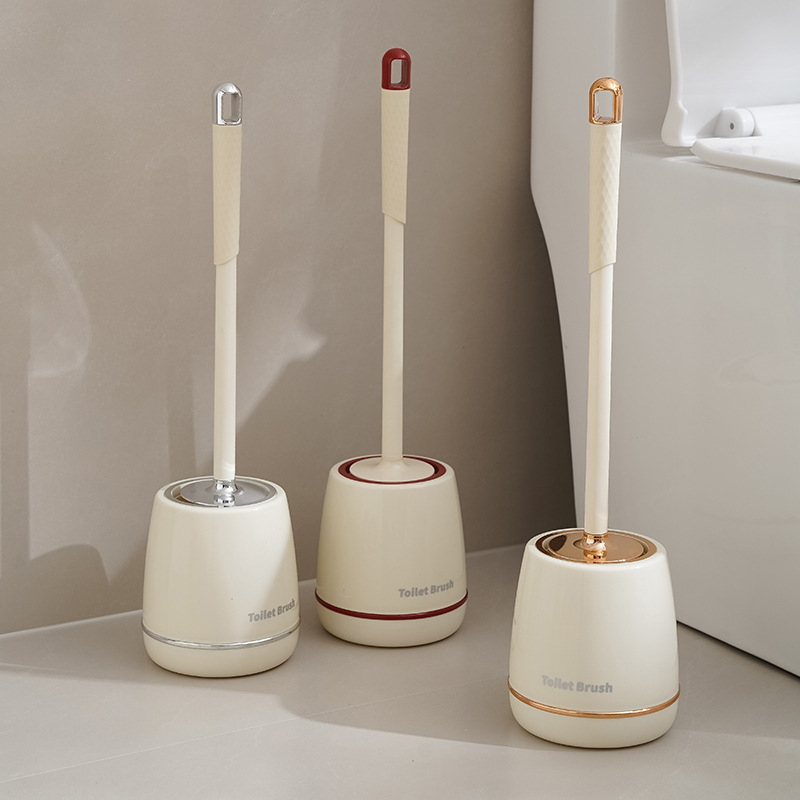 with Base, Extended Handle, Round Head, Drilling Required, No Dead Angle Cleaning, Bathroom Toilet Brush_voghion.com