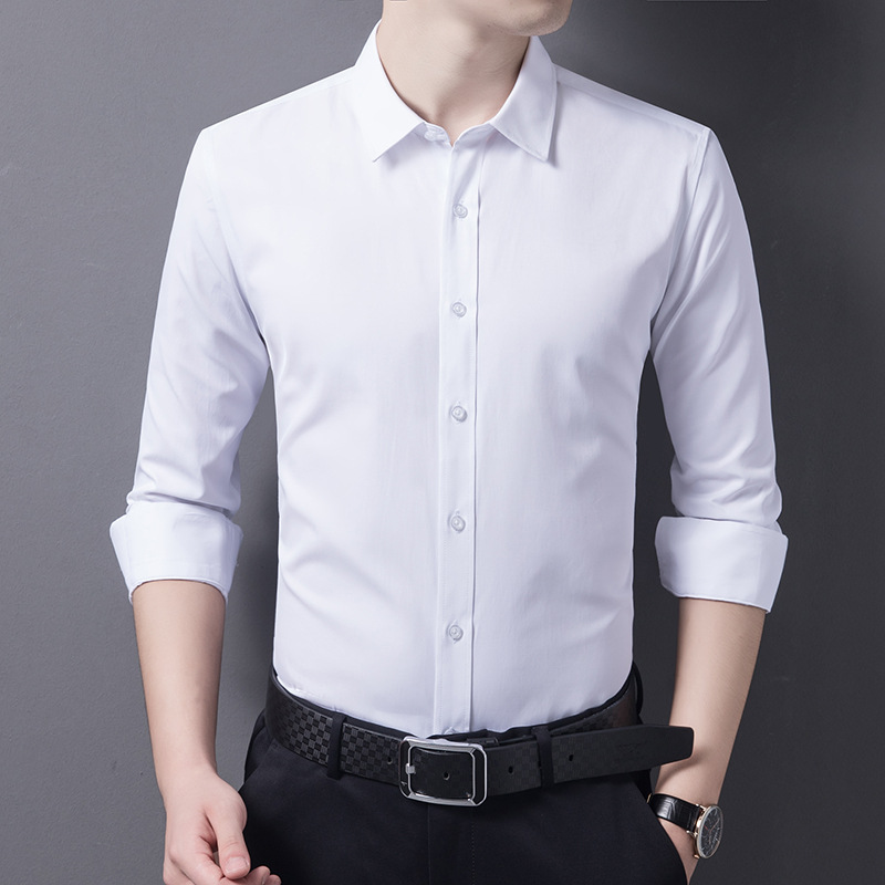 Camisa blanca manga larga slim fit negocios ropa formal verano ropa de trabajo primavera y otoño camisa negra traje de los hombres camisa de manga corta