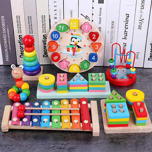 Intelligence Wooden Baby Toddler Music Toy for 1-2-3 Year Olds Eight-Tone Hand Drum Early Education