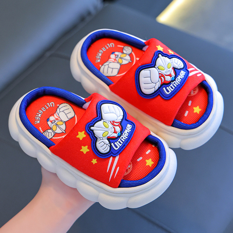 Ultraman primavera y otoño zapatillas de lino para niños zapatillas de piso para niños antideslizantes transpirables para niños verano