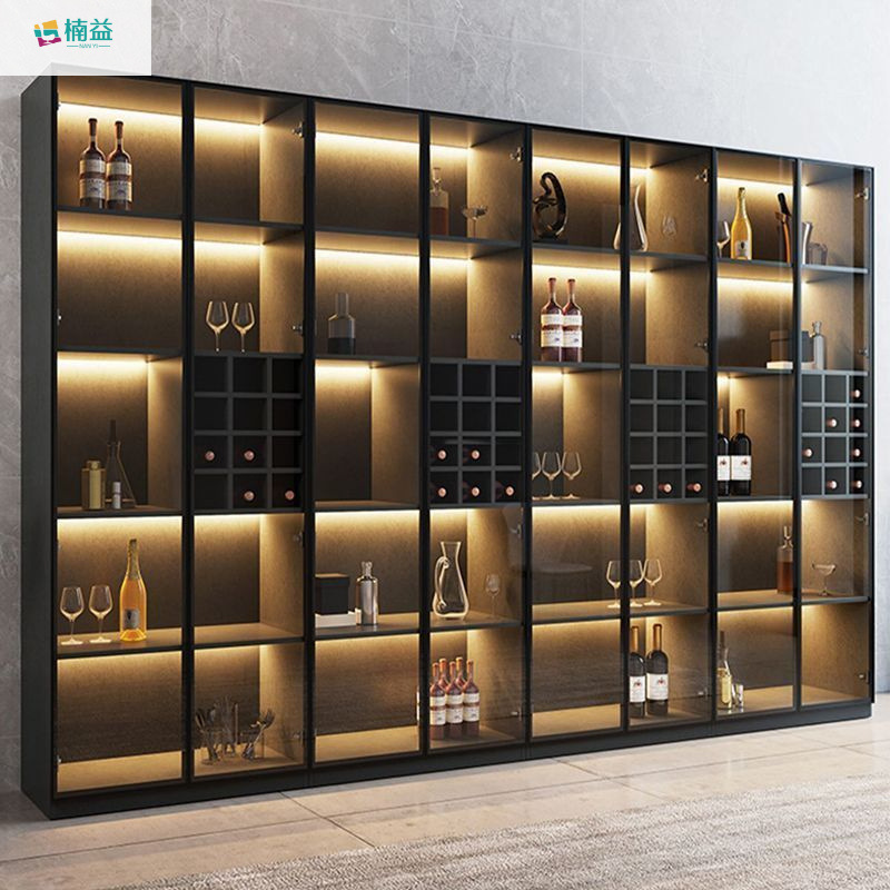 Wine Cabinet Nanyi Storage Cabinet Living Room Home Glass Door Display Cabinet Wine Cabinet Integrated High-End Restaurant Glass Door Wine Cabinet