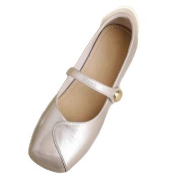 Zapatos franceses hermosos para mujeres verano 2026 nuevos con falda de cuero suave zapatos de cuero suaves zapatos de suela plana para mujeres