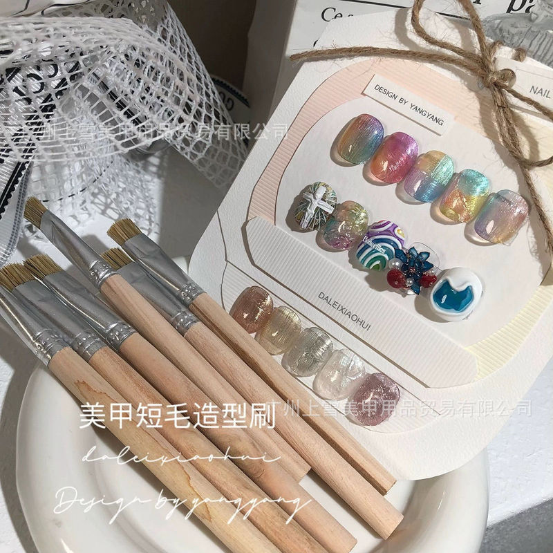 Nail Styling Gel Styling Brush Short Bristle Brush Hard Bristle Phototherapy Brush Three-Dimensional Texture Bucilla Style Nail Tool