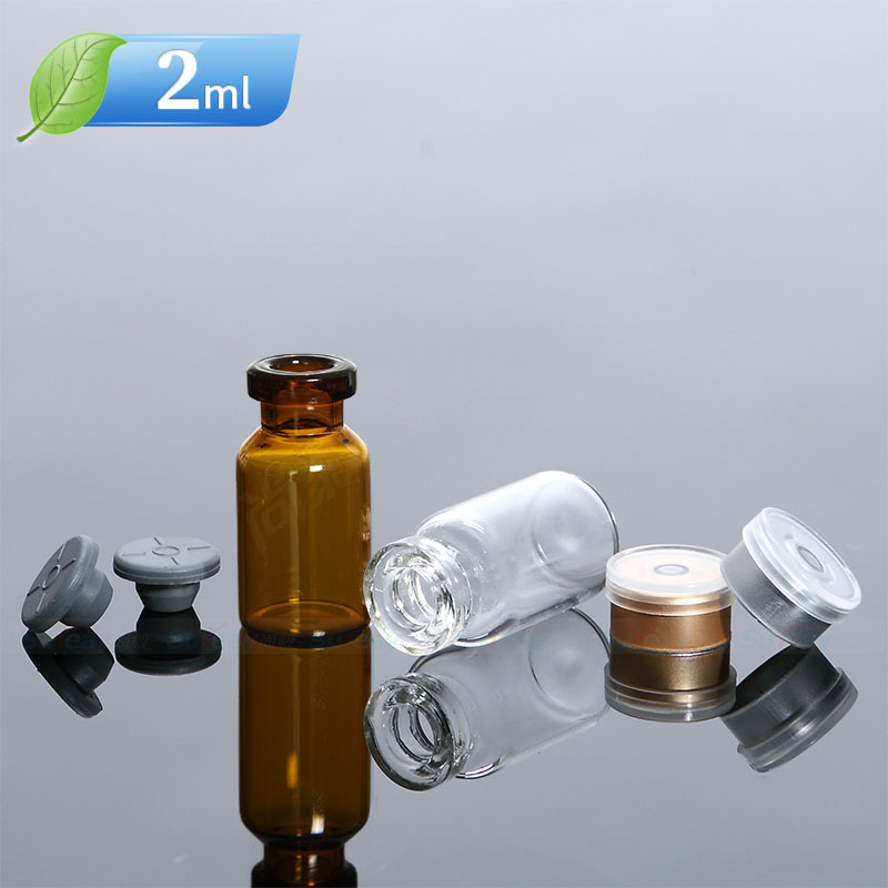 De gama alta de Hidratante Esencia de control de vidrio Botella de Xilin 2ml sub-Botella botella de perfume Ensamblaje de prueba tapón de goma Cubierta de plástico de aluminio