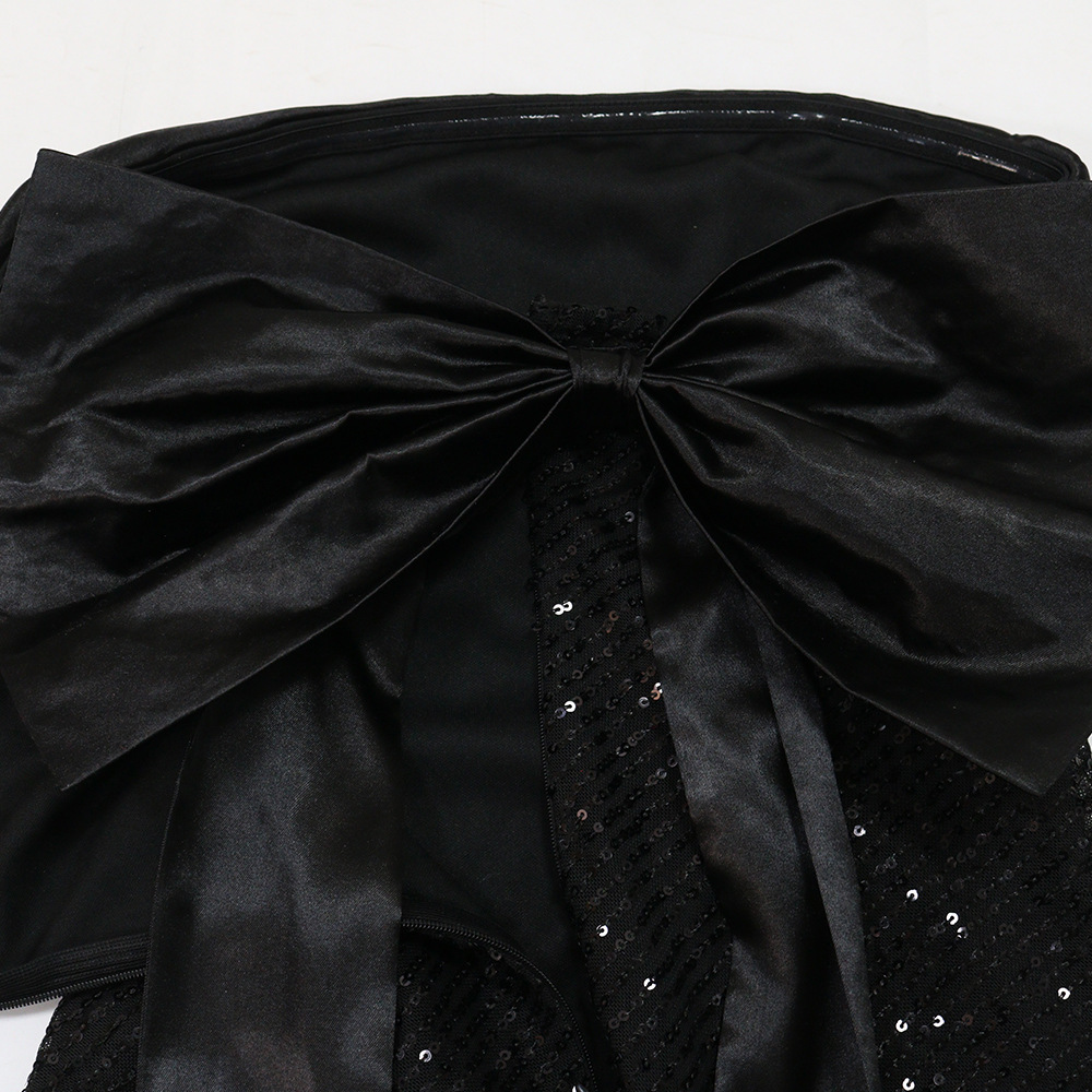 Sexy Tube Top Dress Satin Stitching Sequined Fishtail Dress Women Dress