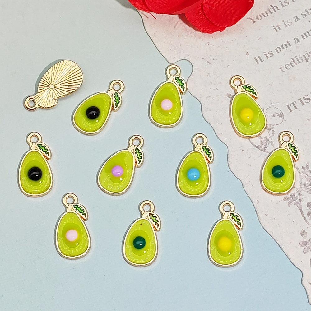 滴油合金水果牛油果饰品材料配件DIY手链项链耳环钥匙扣包包挂件