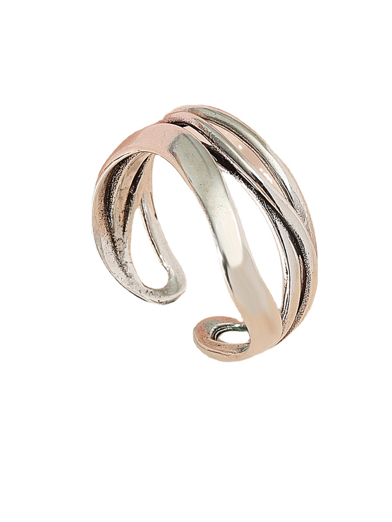 歐美個(gè)性簡(jiǎn)約交叉復(fù)古朋克時(shí)尚指環(huán)開(kāi)口克調(diào)節(jié)男女式新款戒指飾品