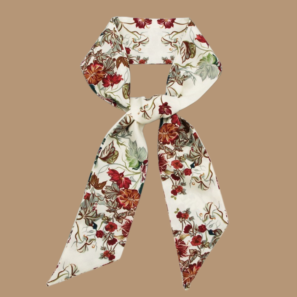 Women'S Gender Women's Retro Plaid Flower Satin Silk Scarf