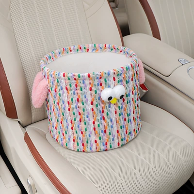Cartoon Folding Organizer, Car Trunk – Car storage bag/box - colorful-big-eye-storage-bucket