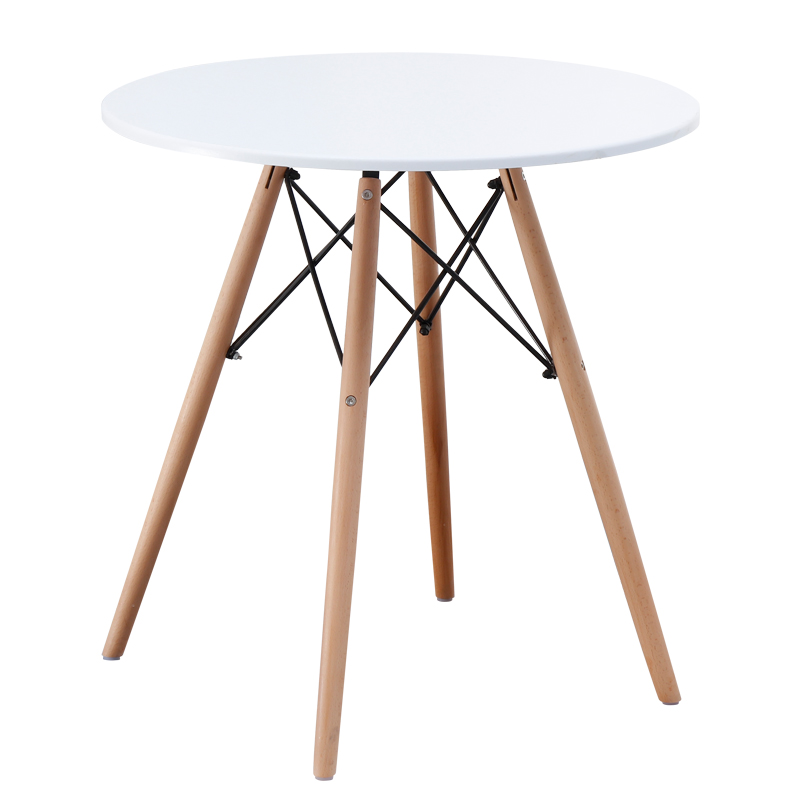 Negociación nórdica, recepción, combinación de mesas y sillas, balcón doméstico simple, mesa redonda pequeña de madera maciza, silla de tienda de té con leche de café