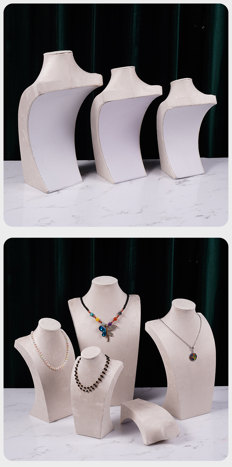 1 Piece Quantity Wood, Flannel Material 1 Piece Wood Flannel Simple Style Solid Color Jewelry Display Bust