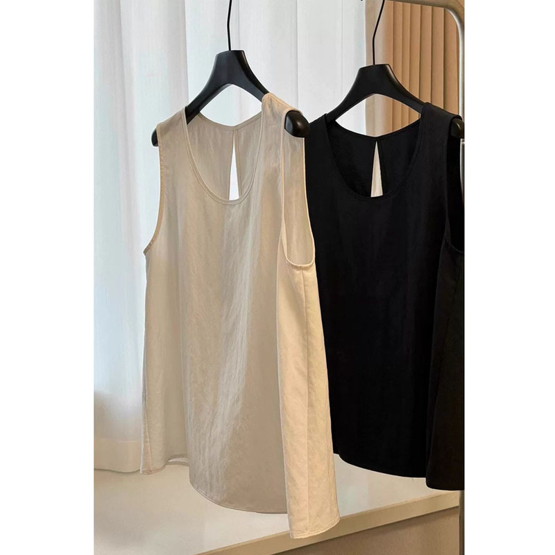Fashionable Hollow Out Backless U-Neck Cotton Linen Sleeveless Shirt Vest for Women, Korean Style Summer High-End Loose Chic Top Fashionable Hollow Out Backless U-Neck Cotton Linen Sleeveless Shirt Vest for Women, Korean Style Summer High-End Loose Chic Top