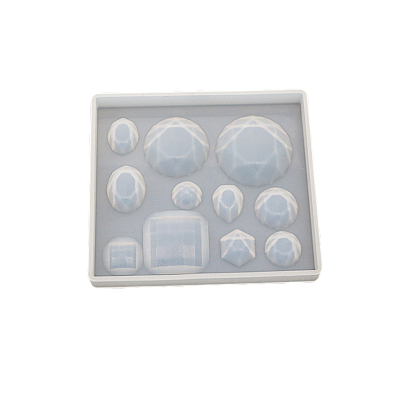 Nueva superficie del diamante gota de agua joya cuadrada colgante espárragos forma epoxi molde Silicona