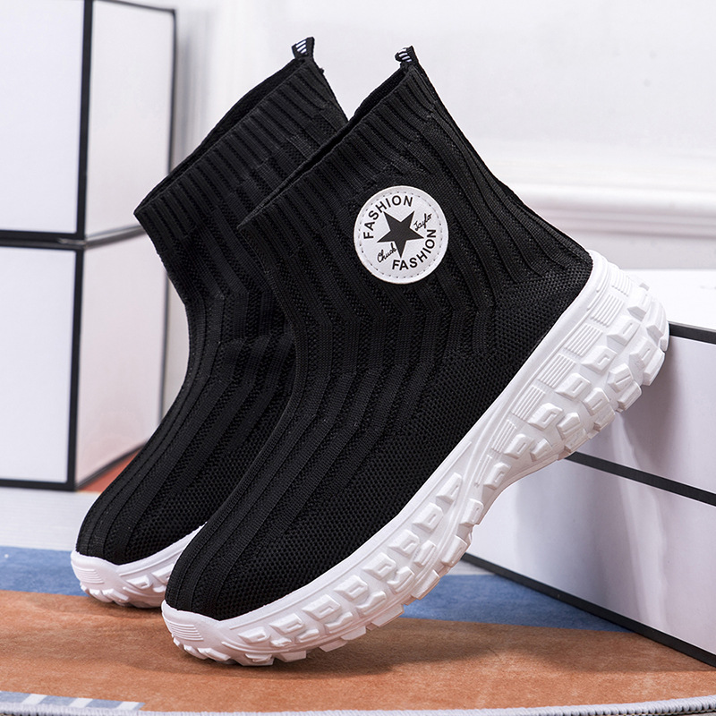 Spring And Autumn New Light Ladies Solid Bottom Socks Shoes High Top Sports Breathable Mesh Wholesale_voghion.com