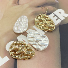 椭圆形褶皱金属扣子时尚设计感大衣西装外套钮扣服装辅料装饰扣