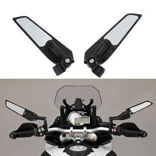 Motorcycle rearview mirror fixed wind wing modified rearview mirror large mirror suitable for Kawasaki Yamaha wind knife rearview mirror